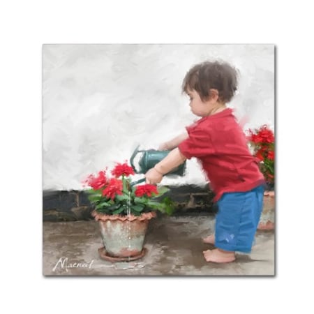 The Macneil Studio 'Boy With Watering Can' Canvas Art,24x24